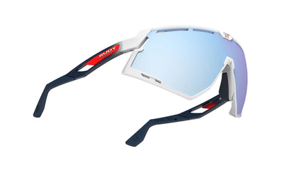 Rudy Project Defender,Multilaser Ice ,White Gloss/Fade Blue/Red Stripes-White