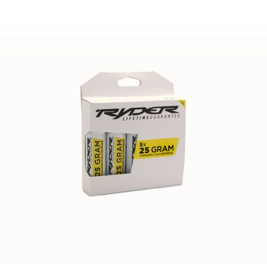 Ryder CO2 Threaded Cartridge 25gr 5 Pack