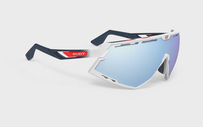Rudy Project Defender,Multilaser Ice ,White Gloss/Fade Blue/Red Stripes-White