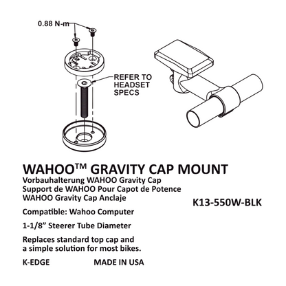 K-Edge Wahoo Gravity Cap Computer Mount